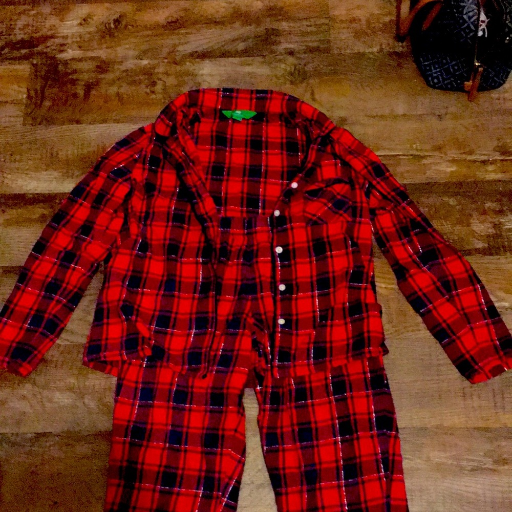 Red matching Christmas pajama outfit